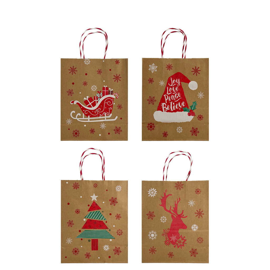 Rustic Cheer Kraft Bags Asst. Medium 22x11x27cm 6Pcs/Pk