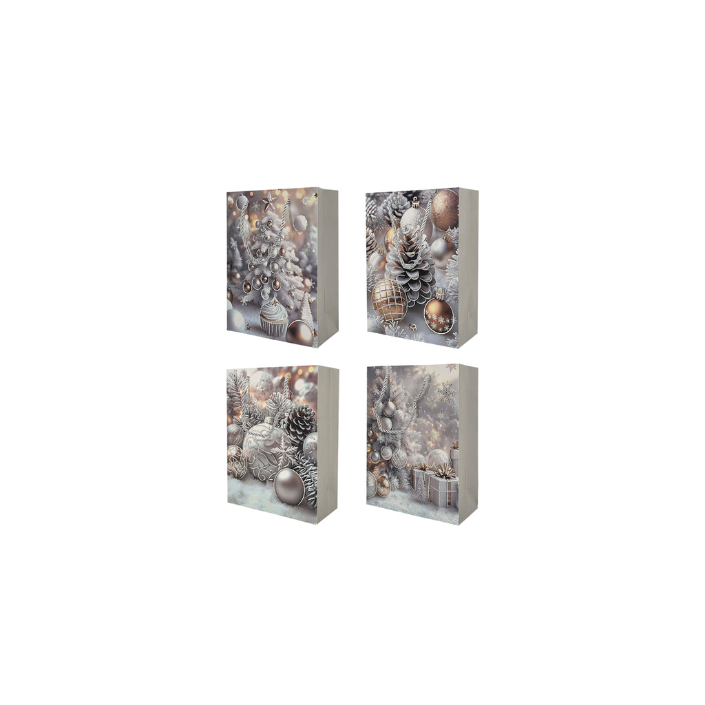 Frosted Elegance Gift Bags Asst. Small 18x8.5x24cm 6Pcs/Pk