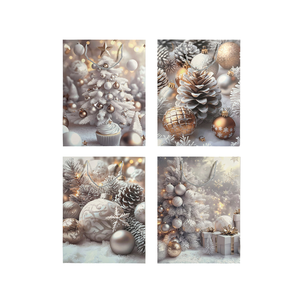 Frosted Elegance Gift Bags Asst. Large 31x12x40cm 3Pcs/Pk