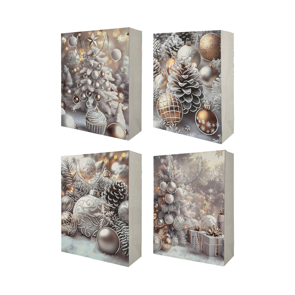Frosted Elegance Gift Bags Asst. Large 31x12x40cm 3Pcs/Pk