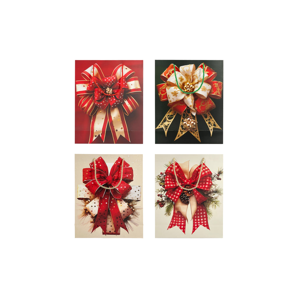 Regal Ribbon Gift Bags Asst. Medium 26x10x32cm 4Pcs/Pk