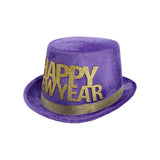 Happy New Year Top Hat Purple/Gold