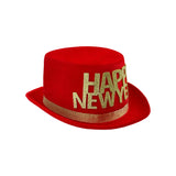Happy New Year Top Hat Red/Gold
