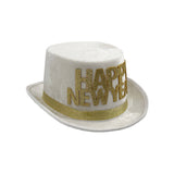 Happy New Year Top Hat White/Gold
