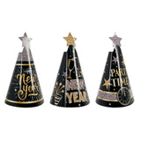 New Year Cone Hats 9'' Assorted 6Pcs/Pk
