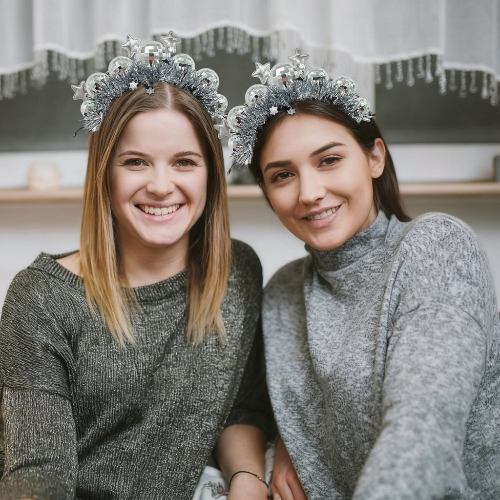 Disco Balls Headband Silver