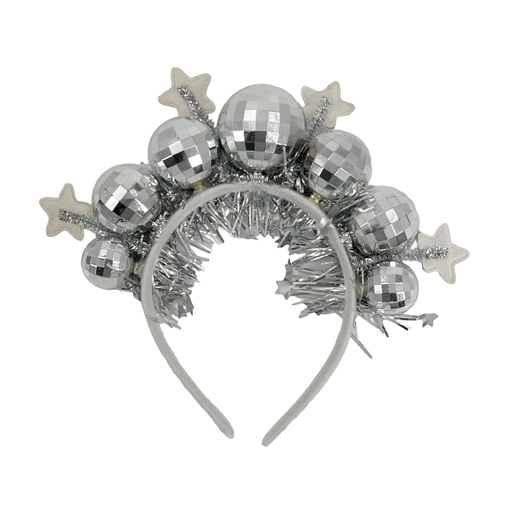 Disco Balls Headband Silver