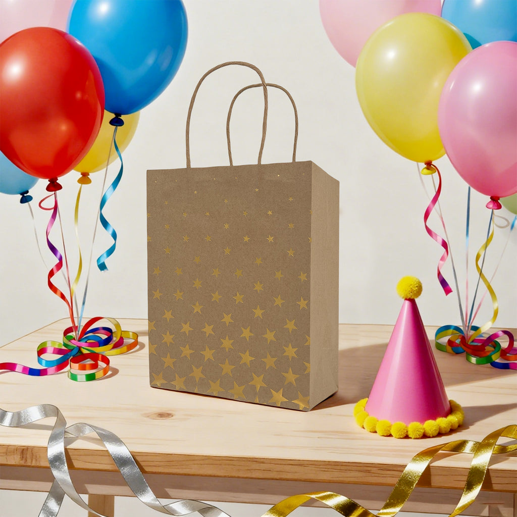 Golden Glow Kraft Bags Asst. Large 24.5x10.5x31cm 4Pcs/Pk