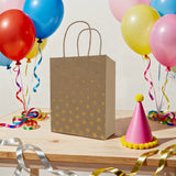 Golden Glow Kraft Bags Asst. Medium 18x10x23cm 6Pcs/Pk