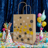 Confetti Sparkle Kraft Bags Asst. Medium 18x10x23cm 6Pcs/Pk
