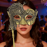 Deluxe Eye Mask with Stick Gold