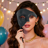 Plastic Eye Mask with Stick Black
