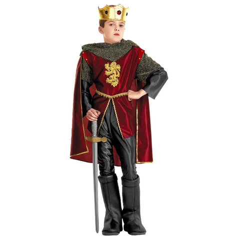 Royal Knight Coat, Pants, Boot Covers, Cape, Crown With Gems