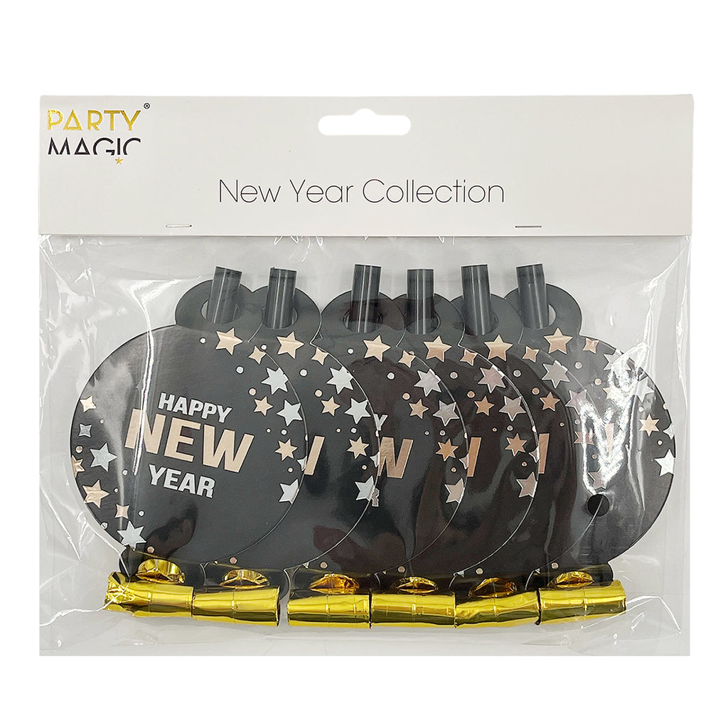 New Year Foil Blowouts 6Pcs/Pk