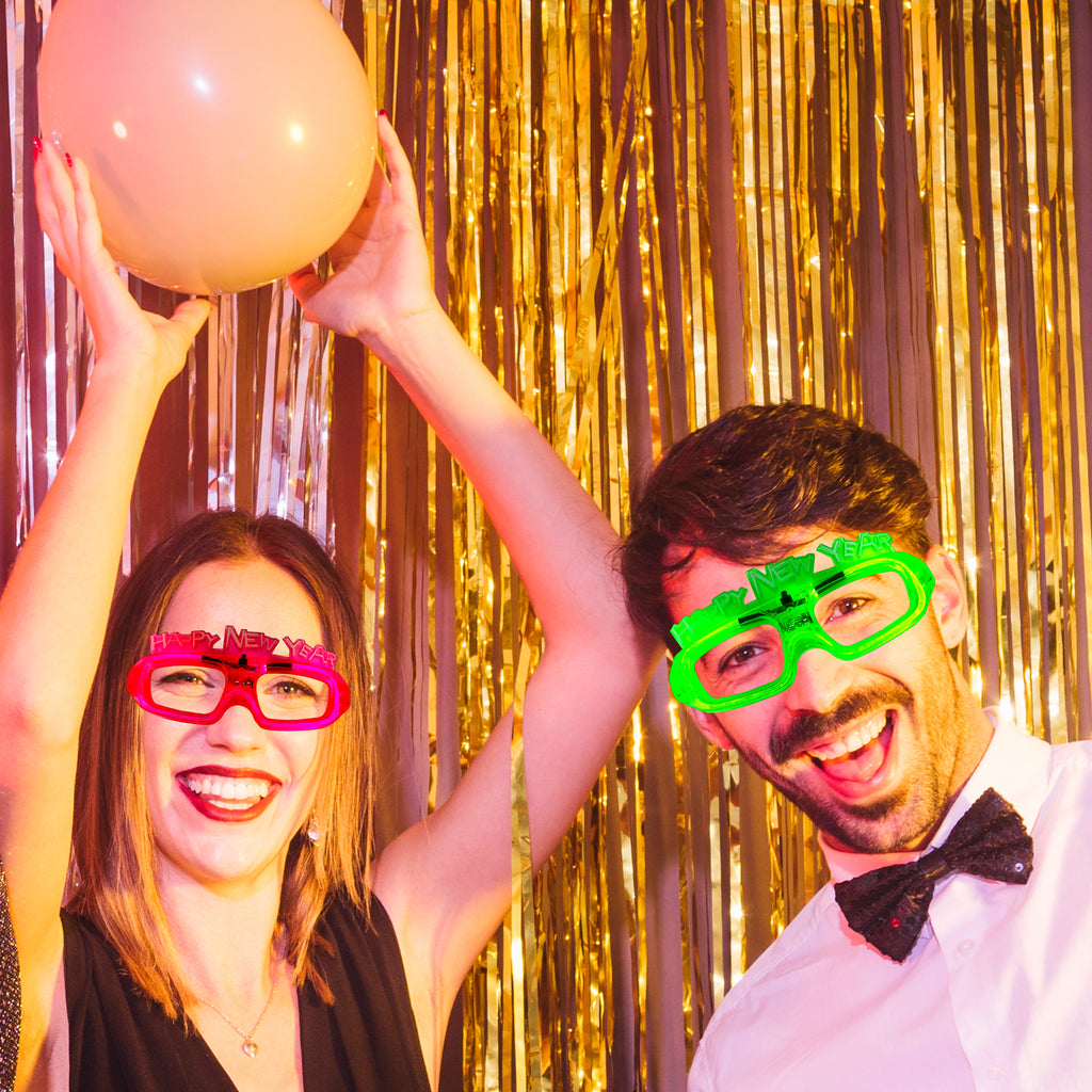 Happy New Year LED Glasses Pack of 1, Assorted colors.