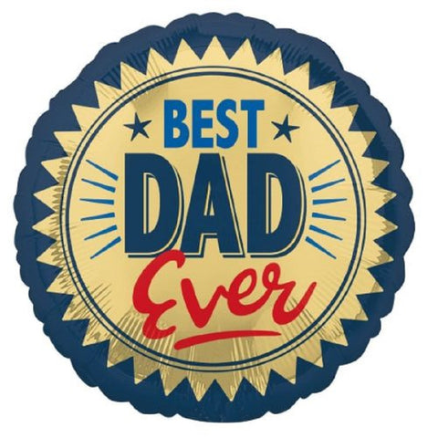 S40 Best Dad Ever Gold Stamp Balloon 18In