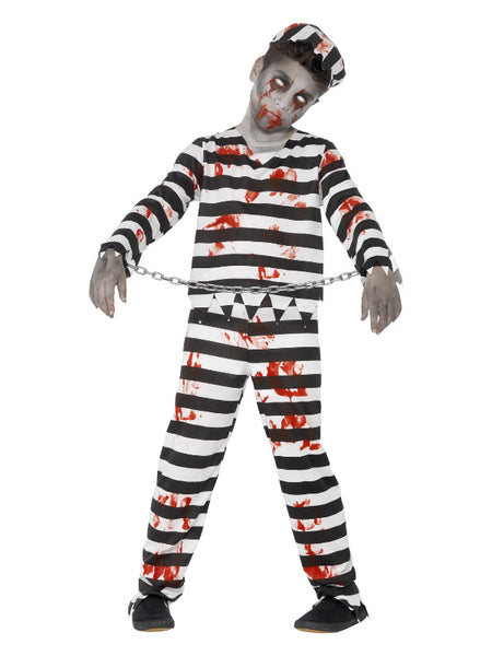 Zombie Convict Child Boy's Costume by Smiffys in Black for Boy 4-6Y