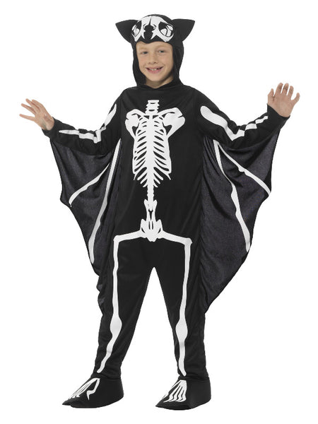 Bat Skeleton Boy Costume by Smiffys in Black/White for Boy 4-6Y