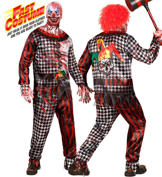 WIDMANN Evil Clown Fast Male Costume (jacket, pants, gloves, mask) size (S) halloween costume UAE