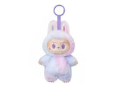 Monsters Labubu character in a pastel costume with bunny ears on a white background