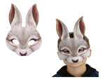 Kids White Rabbit Mask on Elastic