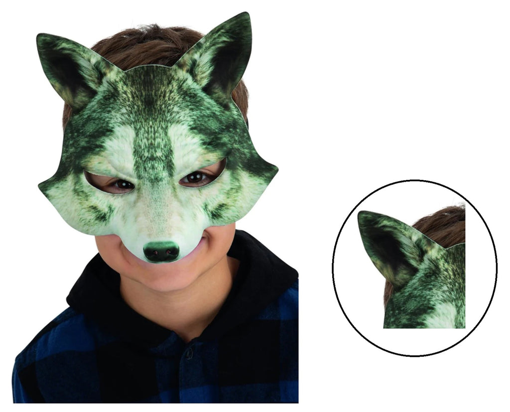 Kids Wolf Mask on Elastic