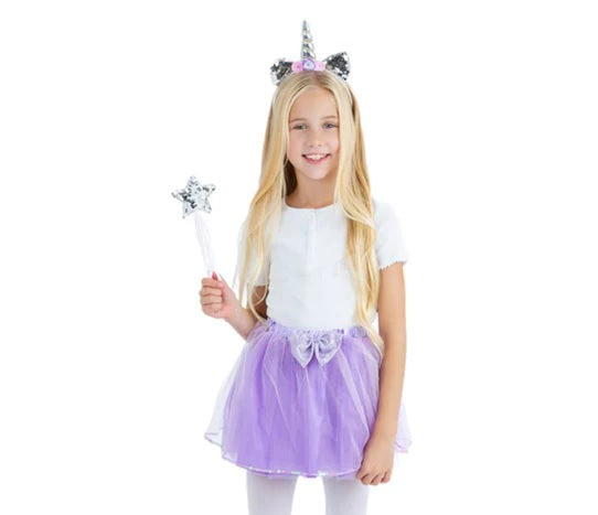 Purple Unicorn Kit, with Tutu, Headband & Wand