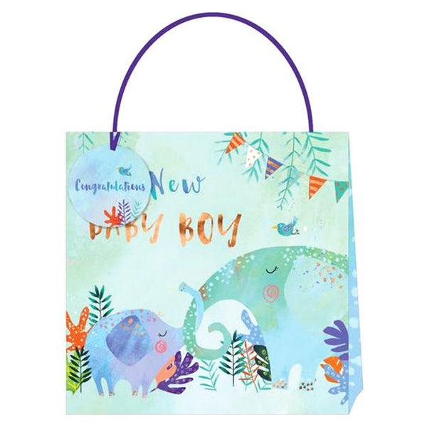Jack & Lily Baby Boy Elephant Large Bag 32.5x32.5x12cm - Jack & Lily