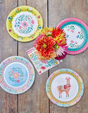 Talking Tables Boho Mix Floral 9 Inch Round Paper Plates 12Pk