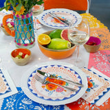 Talking Tables Blue And Orange Floral Boho Party Plates 10Pk