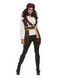 Dark Spirit Pirate Female Costume, Brown, Top & Hat