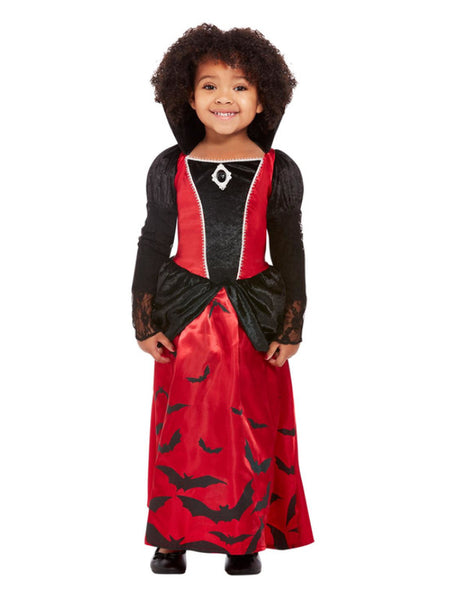 Toddler Vampire Costume by Smiffys in Black/Red for Girl 1-2Y