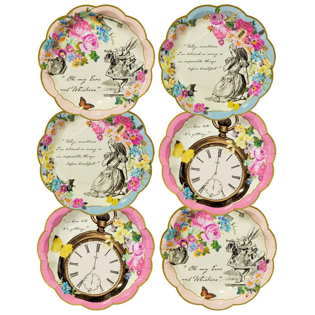Talking Tables Truly Alice Plate 12Pk 3 Designs (10 Scallops)