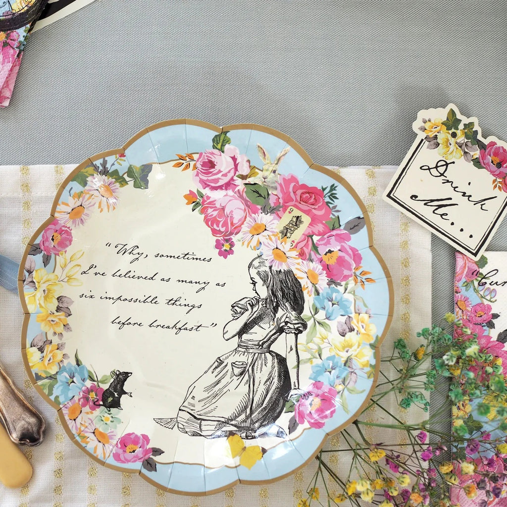 Talking Tables Truly Alice Plate 12Pk 3 Designs (10 Scallops)
