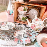 Talking Tables Truly Alice Plate 12Pk 3 Designs (10 Scallops)