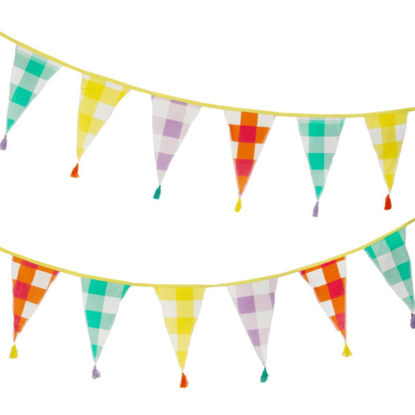 Everyone's Welcome Gingham Bunting 3M - Party Zone