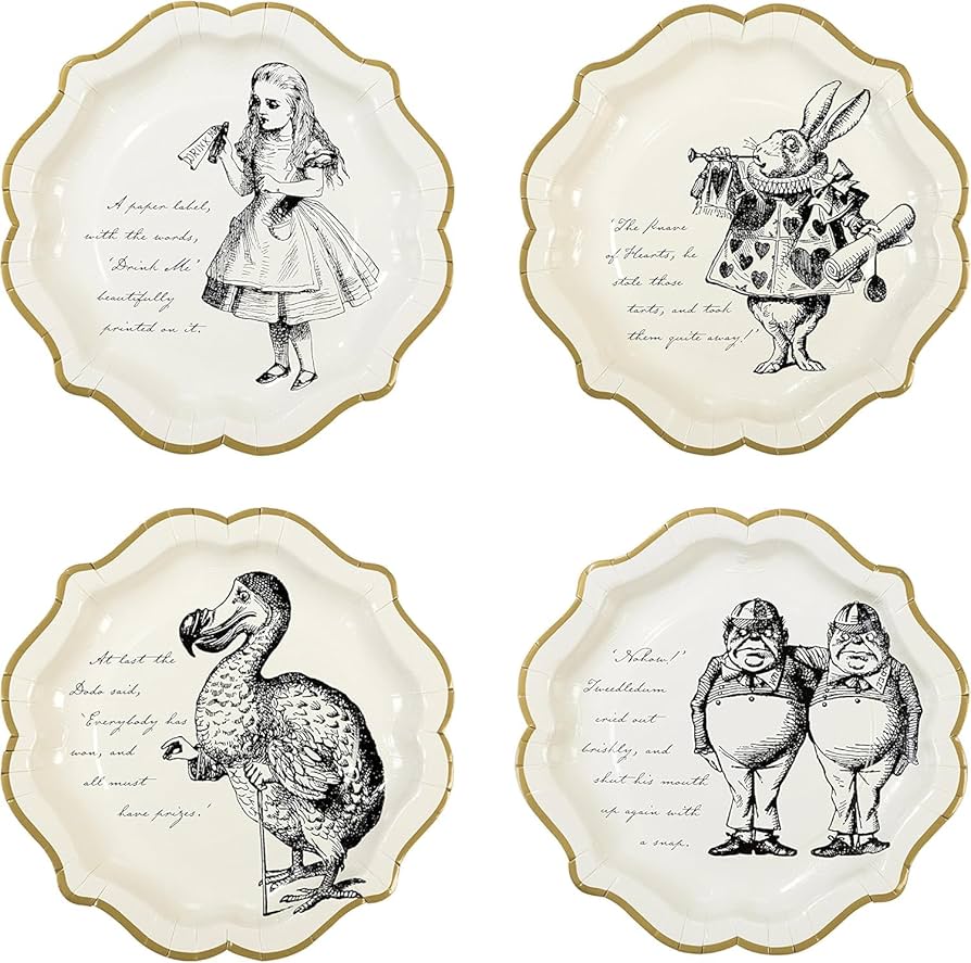 Talking Tables Truly Alice Medium Plate Pack Of 12 - Talking Tables