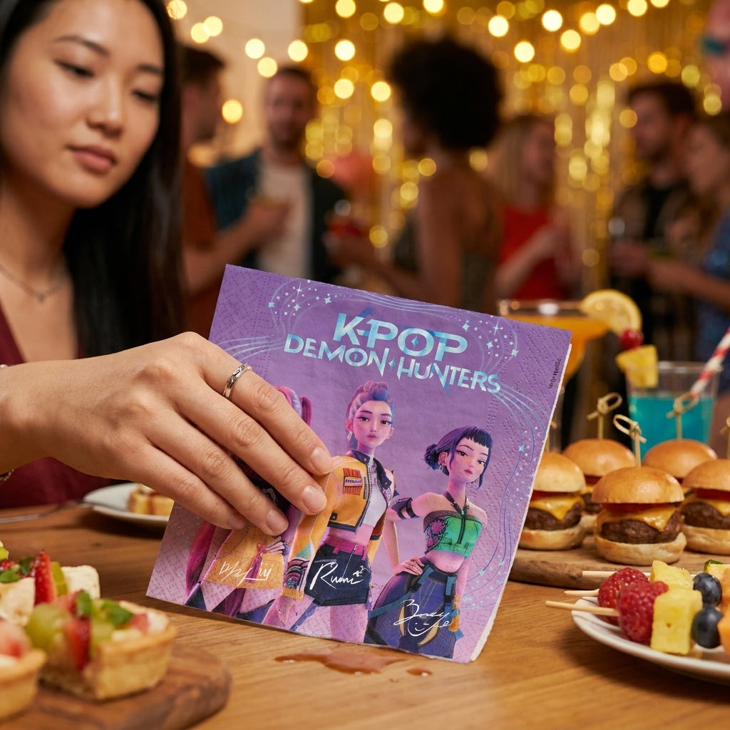 K-Pop Demon Hunters Party Napkins 33x33cm FSC Two-Ply - 20 Pack | Party Supplies UAE