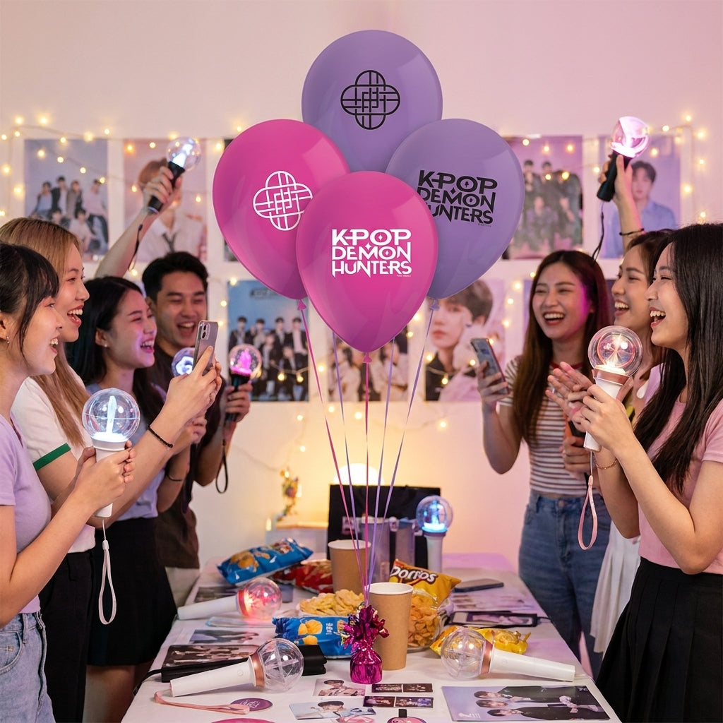 K-Pop Demon Hunters Printed Latex Balloons - 8 Pack | Party Balloons Dubai