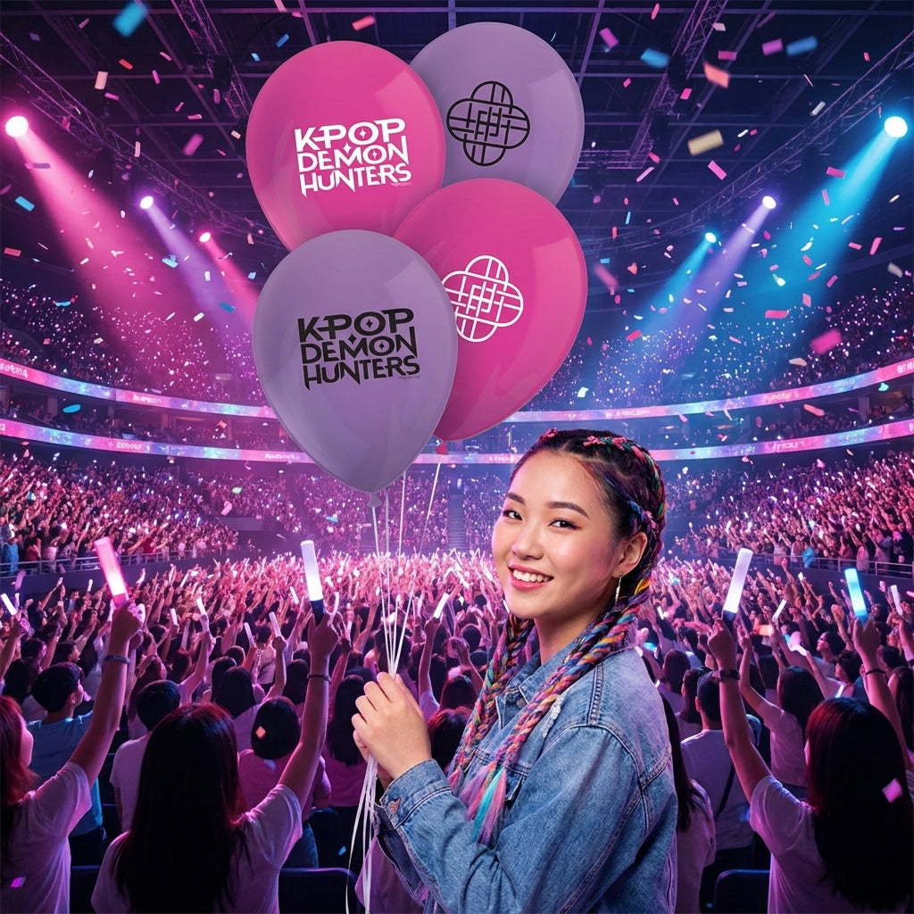 K-Pop Demon Hunters Printed Latex Balloons - 8 Pack | Party Balloons Dubai