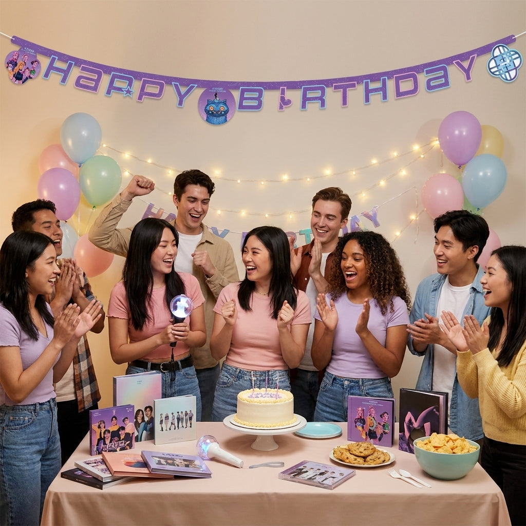 K-Pop Demon Hunters Happy Birthday Banner FSC Die-Cut Decoration | Party Supplies UAE