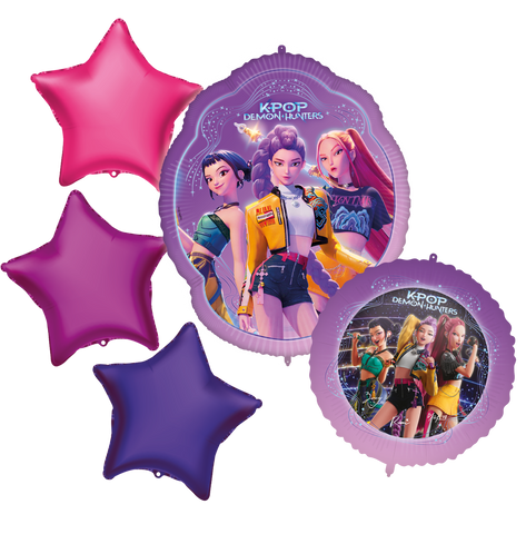 K-pop demon hunters balloon bouquet