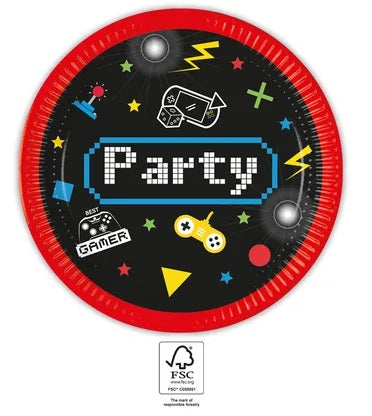 Gaming Party FSC Paper Plates Next Generation 23cm 8Ct