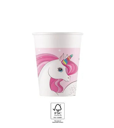 Unicorn Rainbow Colors FSC Paper Cups 200ml 8Ct