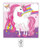 Unicorn Rainbow Colors FSC Two-Ply Paper Napkins 33x33cm 20Ct