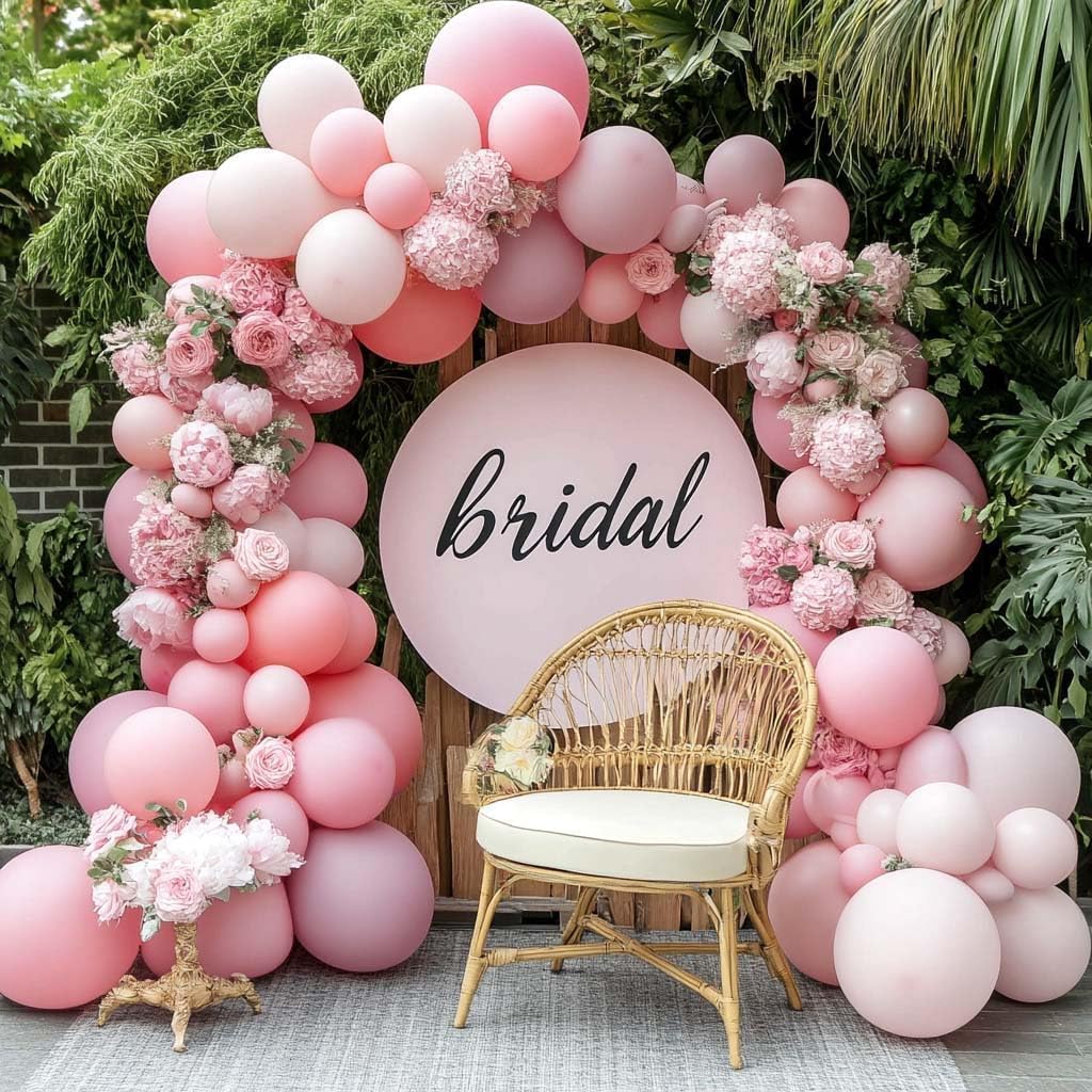 Matte Peach And Pink Hen Party Balloon Arch Garland