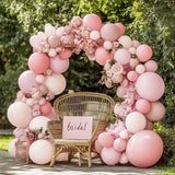 Matte Peach And Pink Hen Party Balloon Arch Garland