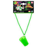 Neon Green Shot Glass Necklace