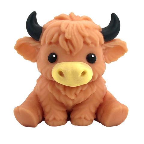 Squishy Highland Cow Sensory Squeeze Toy | Super Solid Squishy Fidget Stress Relief Toy for Kids & Adults