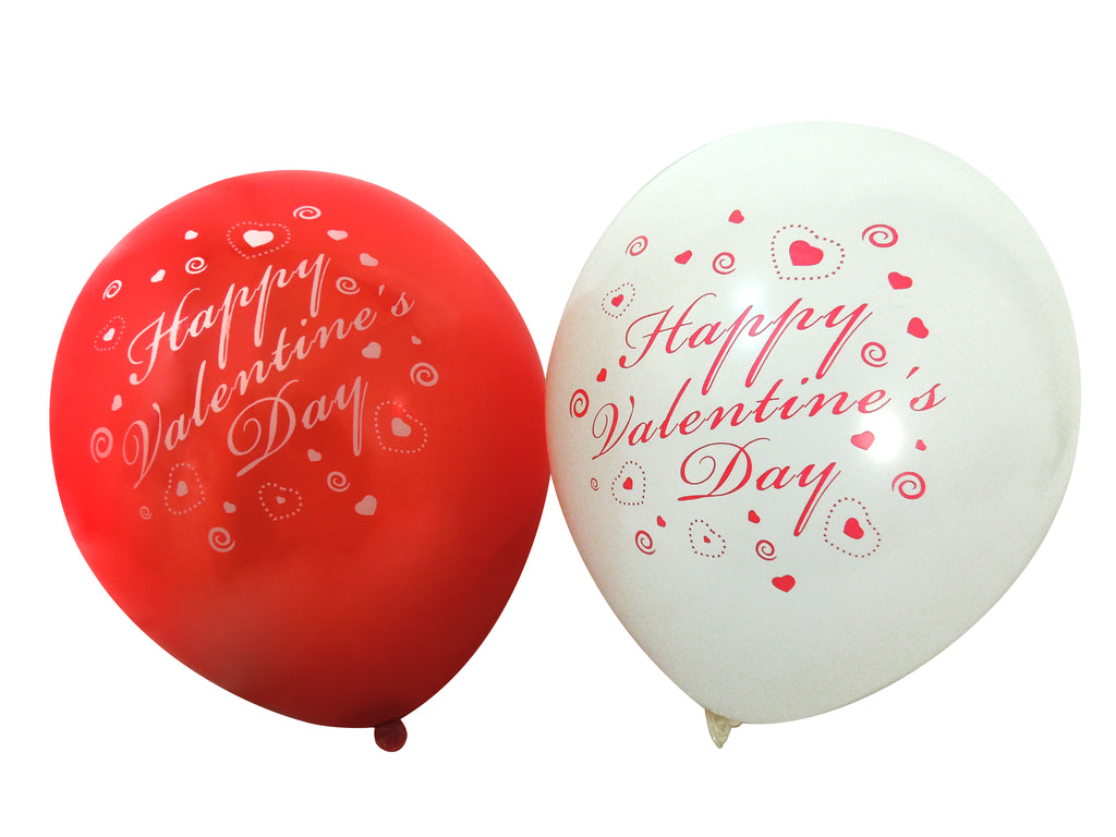 15-Pack Happy Valentine’s Day Printed Balloons – Red & Pink Latex Balloons for Party Decor